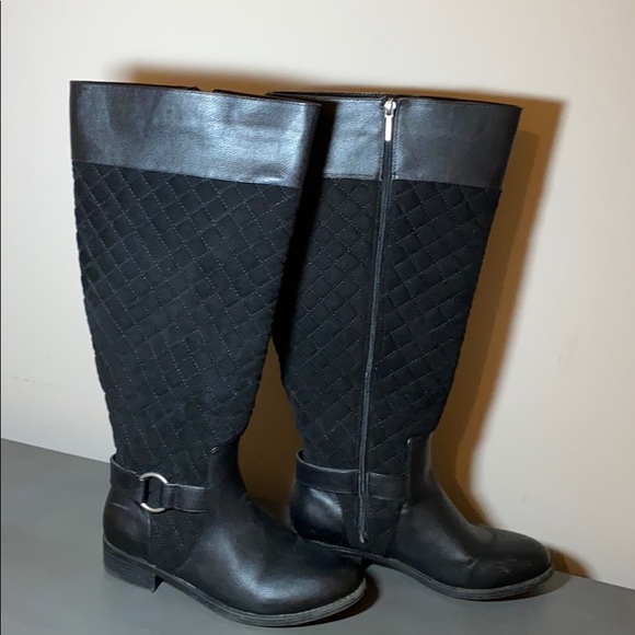 torrid Shoes - Torrid Black Quilted Boots 9W Wide Calf
